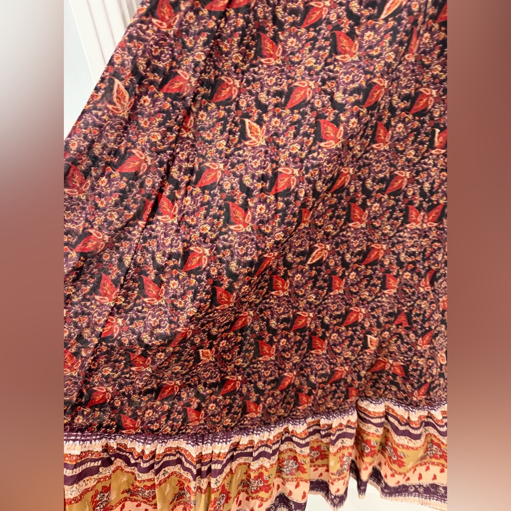 FREE PEOPLE Tangier Babydoll Maxi Dress In Dark Combo Size Small - Picture 7 of 9